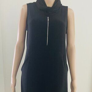 Sympli Black Asymmetrical Hem Cowl Neck Dress Size 10
